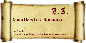 Nedelkovics Barbara névjegykártya
